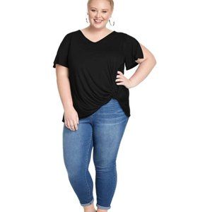 Women's Plus Size Split Sleeve Tshirt